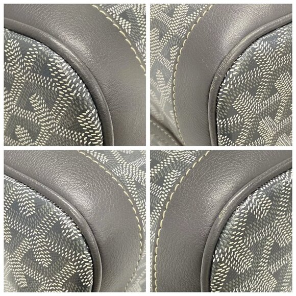 GOYARD Petit Flot Bucket Bag Gray Coated Canvas Leather Shoulder Bag 2338-101424 - Picture 6 of 14